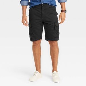 Men’s 11” Regular Fit Cargo Shorts - Goodfellow & Co Black size 42 - Brand New